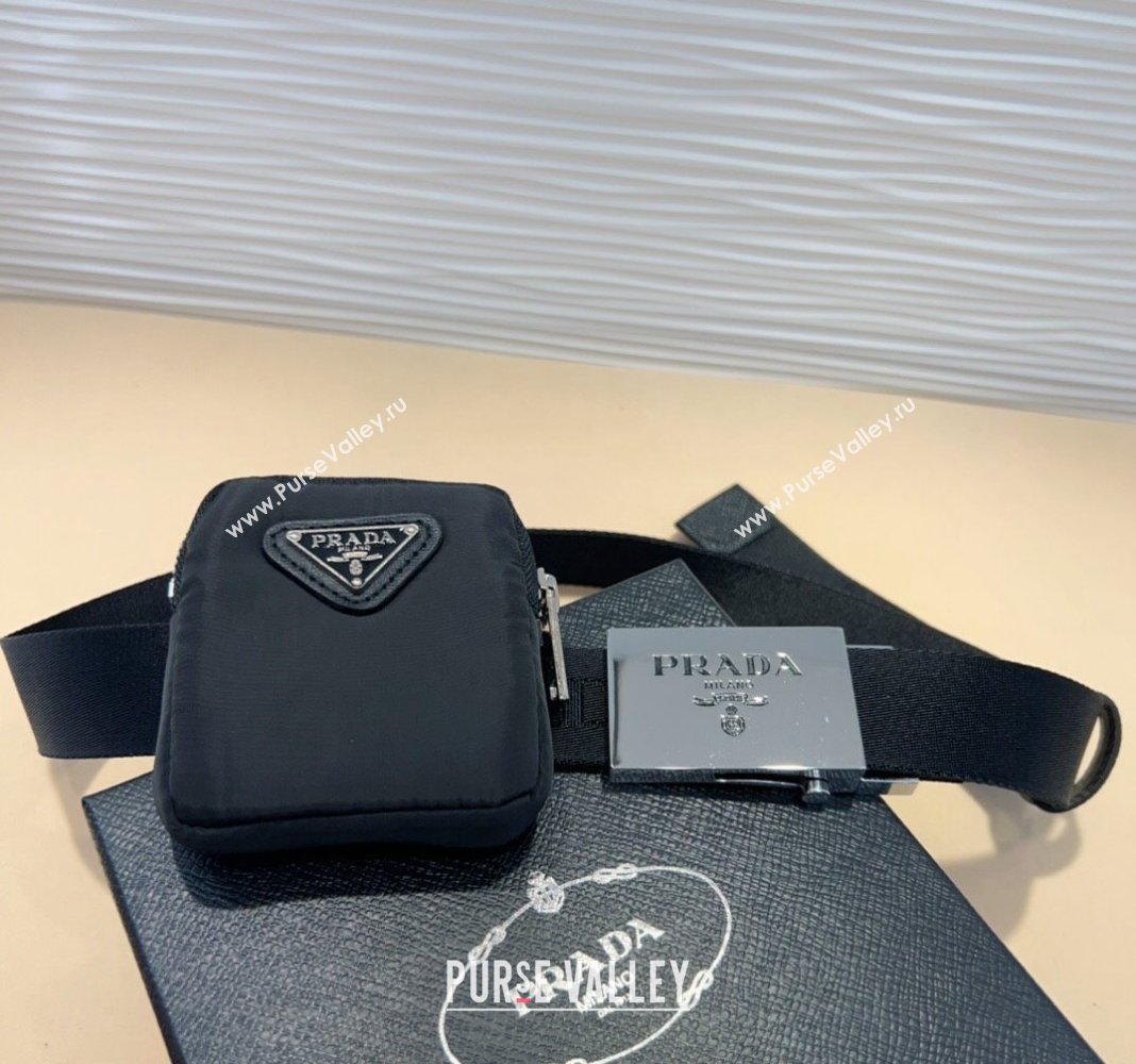 Prada Black Nylon Pouch Belt 2024 070802 (99-240708040)