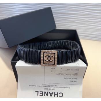 Chanel Stretch Calfskin Belt 3cm with Framed CC Black 02 2024 0708 (99-240708072)