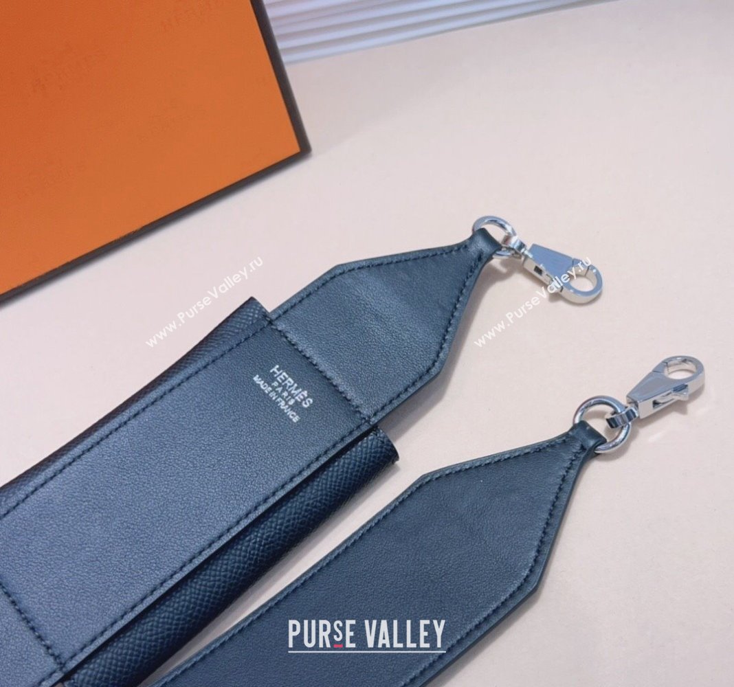 Hermes Kelly Pocket Trap Pouch Belt in Grianed Calfskin with Silver Buckle Black 2024 (99-240708046)