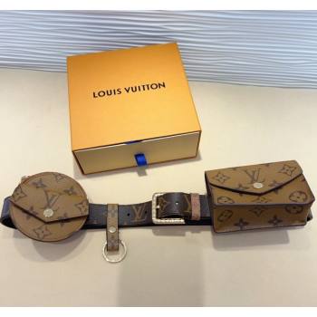 Louis Vuitton Monogram Pouch Belt Set Monogram Reverse 2024 M0236U (99-240706004)