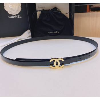 Chanel Patent Calfskin Belt 1.5cm with CC Buckle Black 2024 0729 (Yangy-240729014)