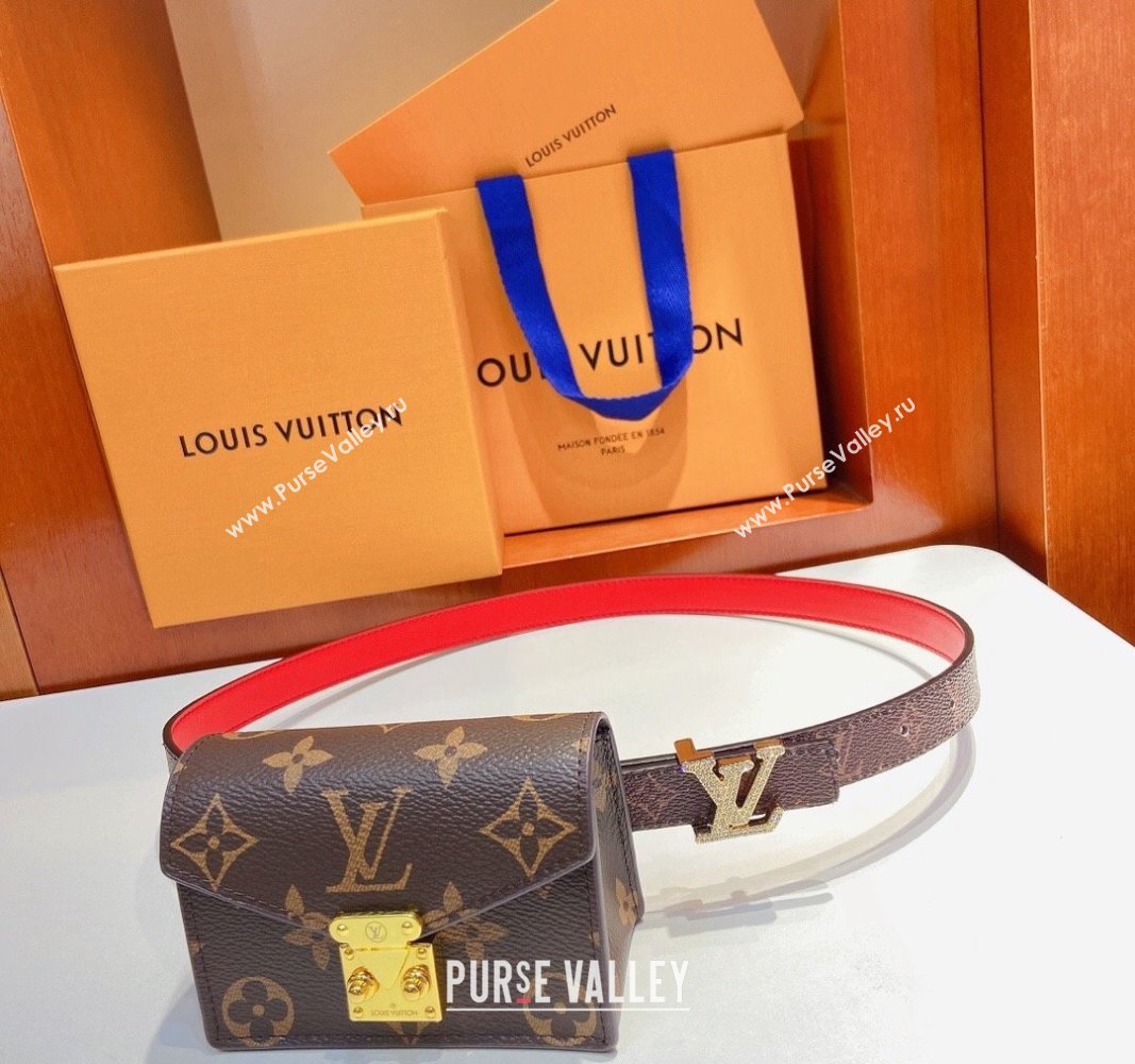 Louis Vuitton Pouch Belt Bag 2cm Monogram Canvas/Red 2024 0729 (Yangy-240729060)