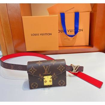 Louis Vuitton Pouch Belt Bag 2cm Monogram Canvas/Red 2024 0729 (Yangy-240729060)