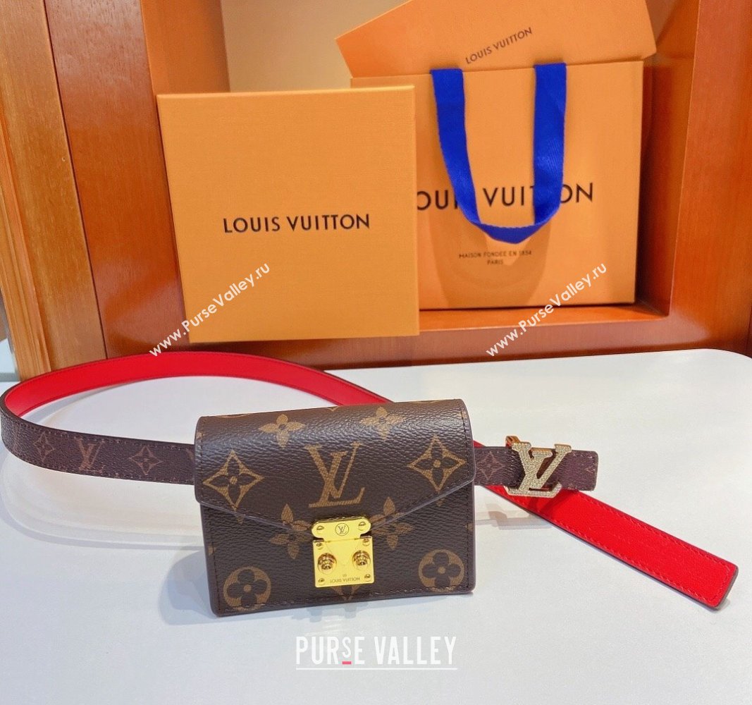 Louis Vuitton Pouch Belt Bag 2cm Monogram Canvas/Red 2024 0729 (Yangy-240729060)