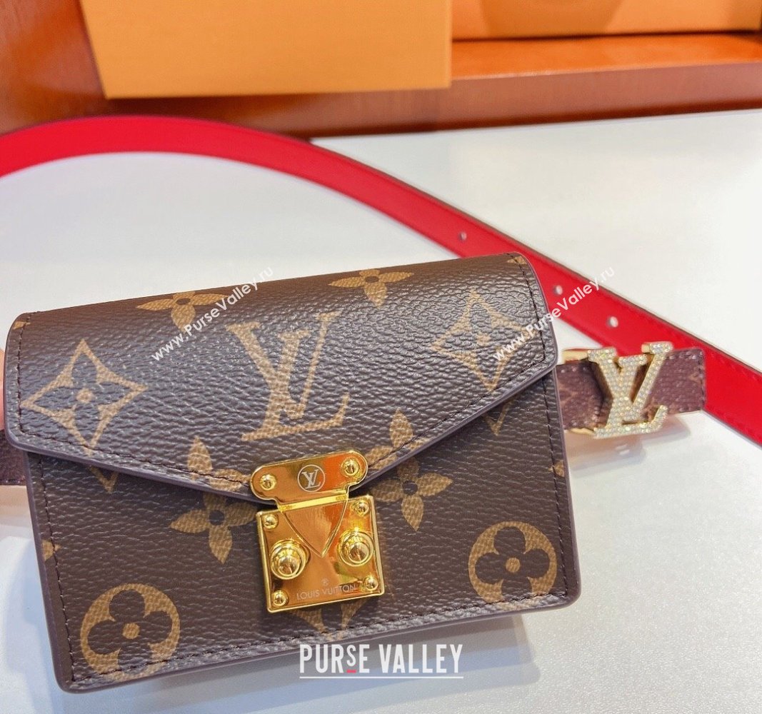 Louis Vuitton Pouch Belt Bag 2cm Monogram Canvas/Red 2024 0729 (Yangy-240729060)