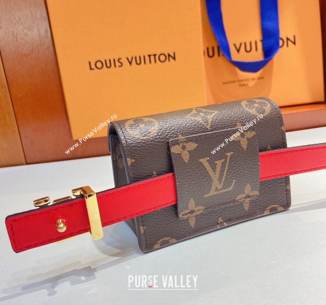 Louis Vuitton Pouch Belt Bag 2cm Monogram Canvas/Red 2024 0729 (Yangy-240729060)