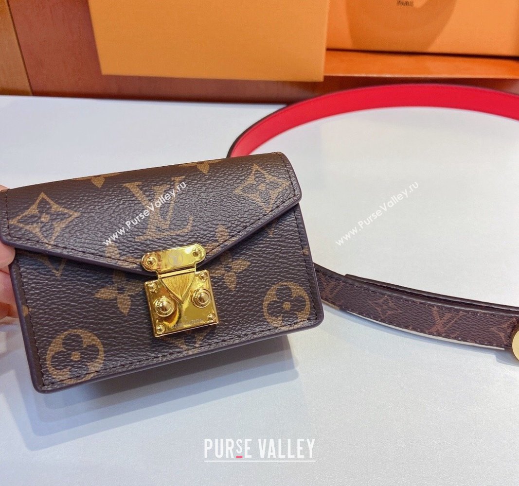 Louis Vuitton Pouch Belt Bag 2cm Monogram Canvas/Red 2024 0729 (Yangy-240729060)