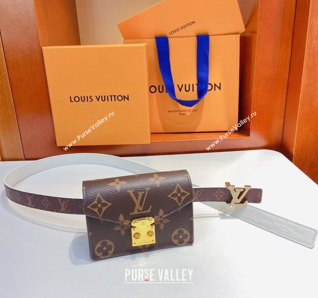 Louis Vuitton Pouch Belt Bag 2cm Monogram Canvas/White 2024 0729 (Yangy-240729061)