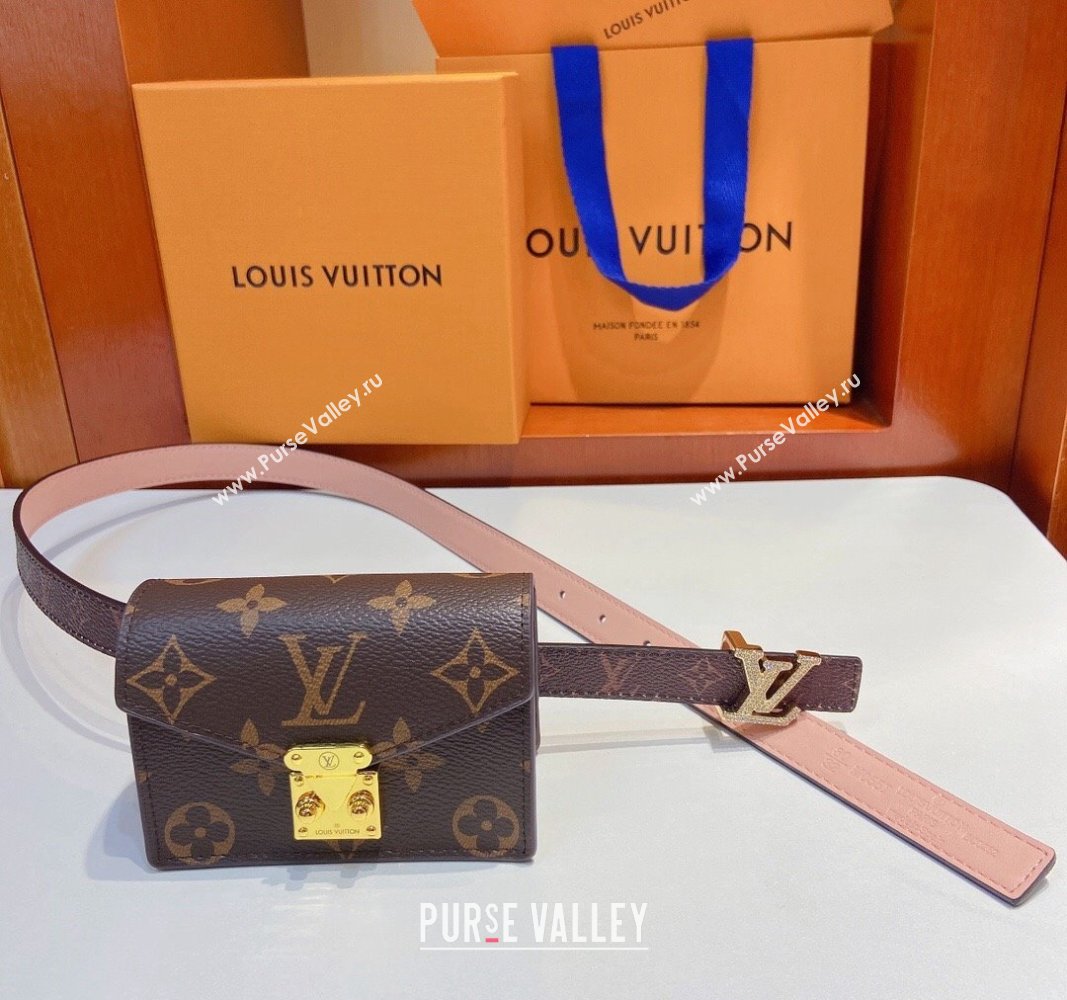 Louis Vuitton Pouch Belt Bag 2cm Monogram Canvas/Light Pink 2024 0729 (Yangy-240729062)