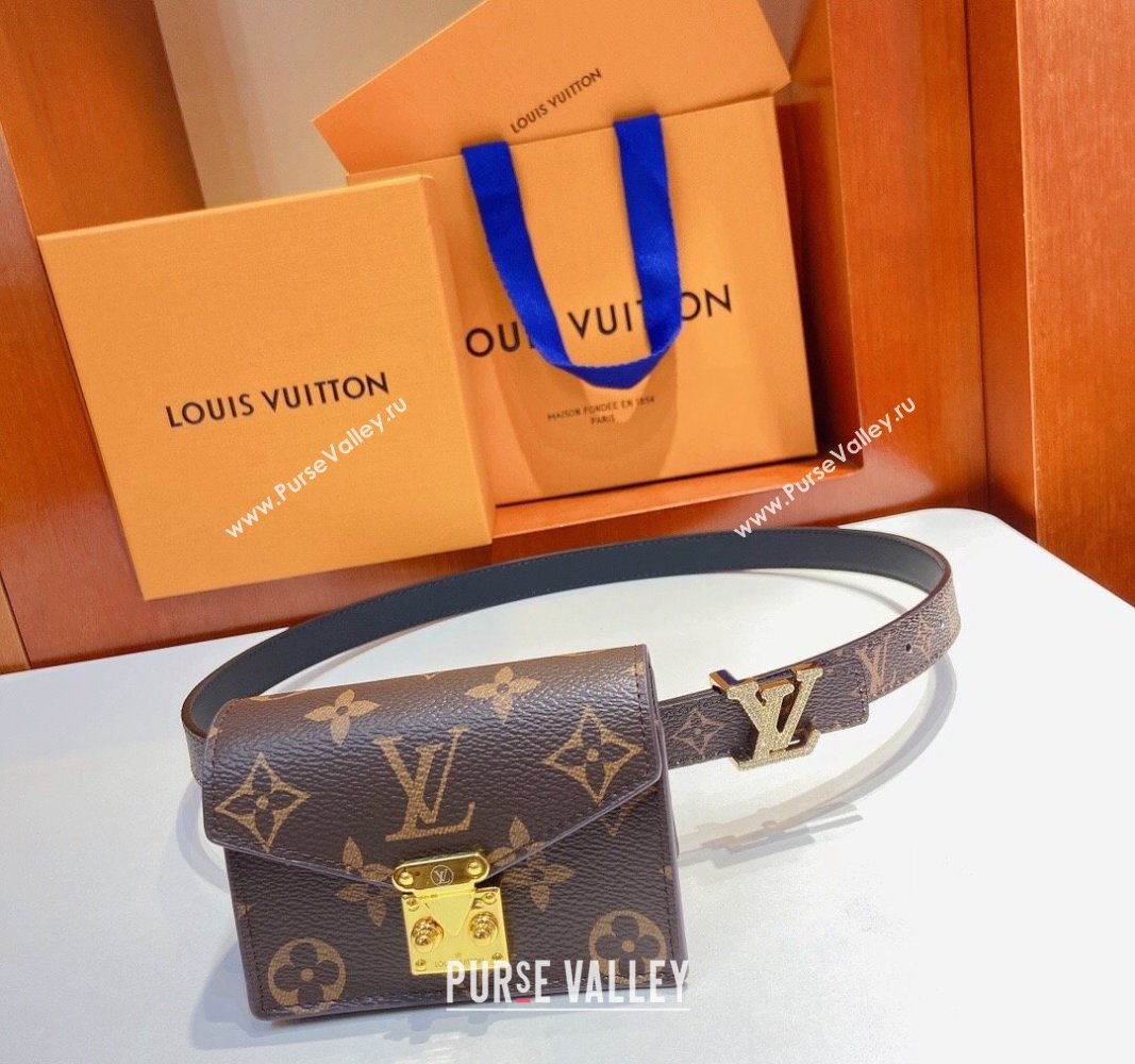 Louis Vuitton Pouch Belt Bag 2cm Monogram Canvas/Dark Brown 2024 0729 (Yangy-240729063)