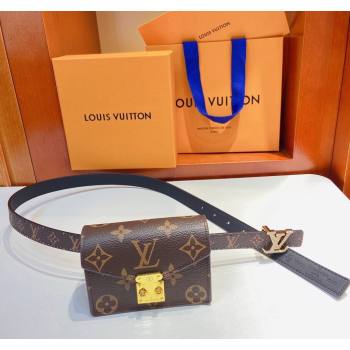 Louis Vuitton Pouch Belt Bag 2cm Monogram Canvas/Dark Brown 2024 0729 (Yangy-240729063)