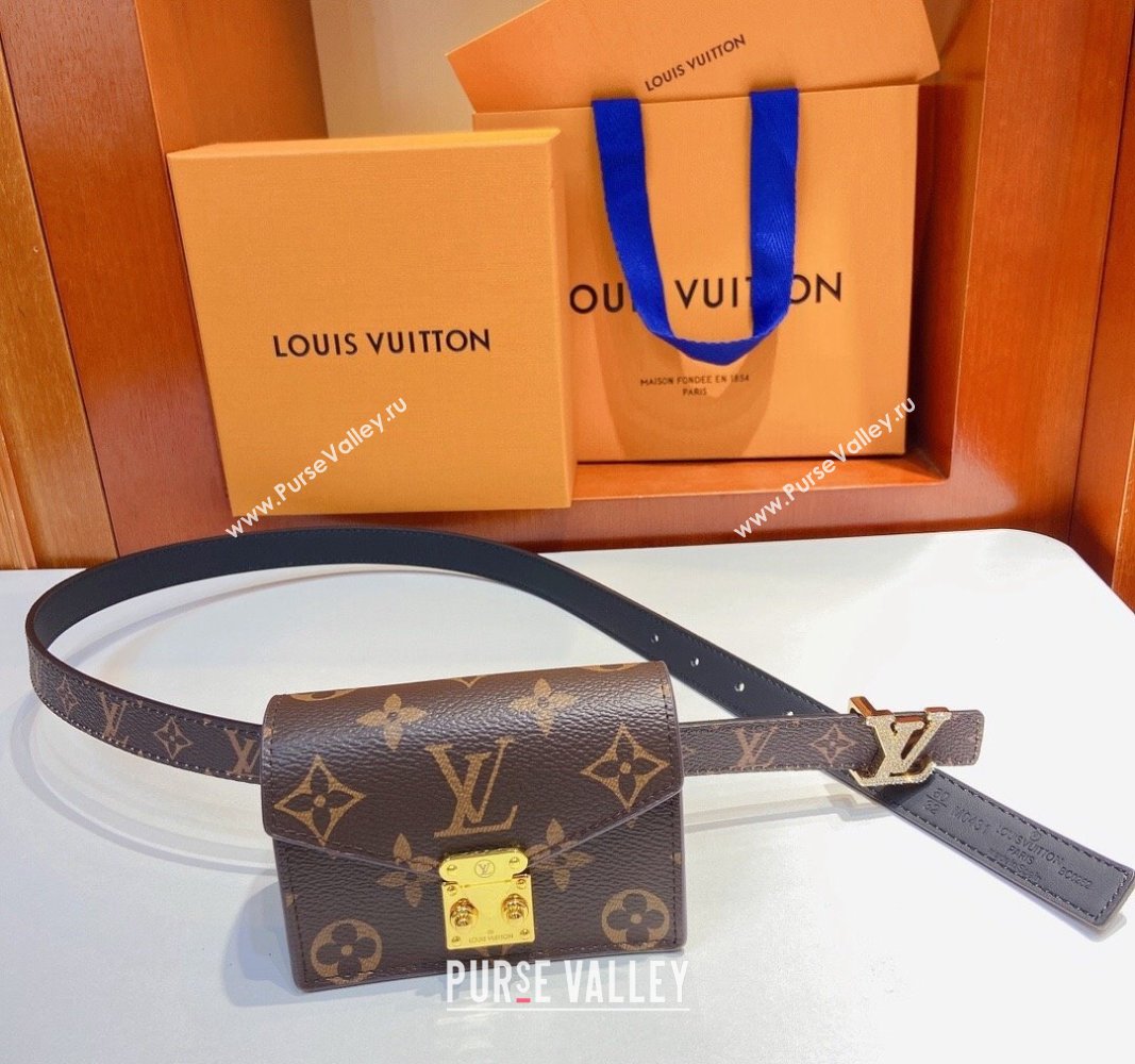 Louis Vuitton Pouch Belt Bag 2cm Monogram Canvas/Dark Brown 2024 0729 (Yangy-240729063)