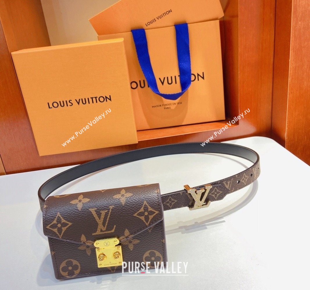 Louis Vuitton Pouch Belt Bag 2cm Monogram Canvas/Black 2024 0729 (Yangy-240729064)