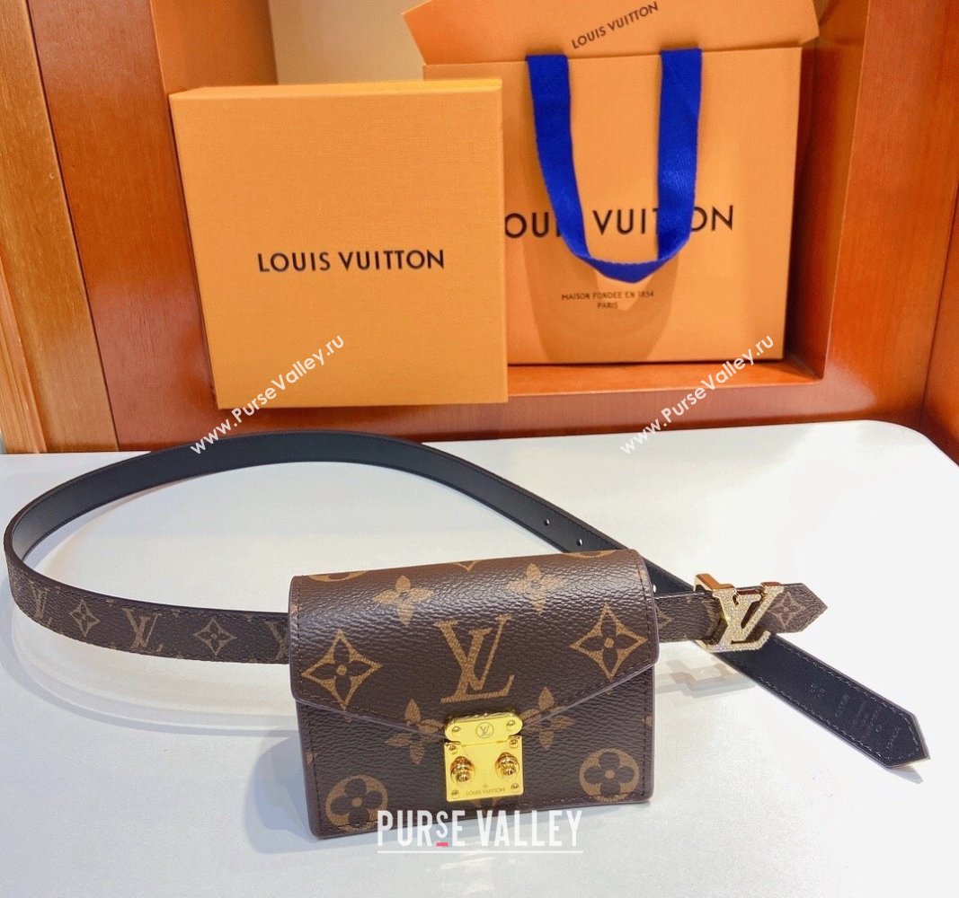 Louis Vuitton Pouch Belt Bag 2cm Monogram Canvas/Black 2024 0729 (Yangy-240729064)