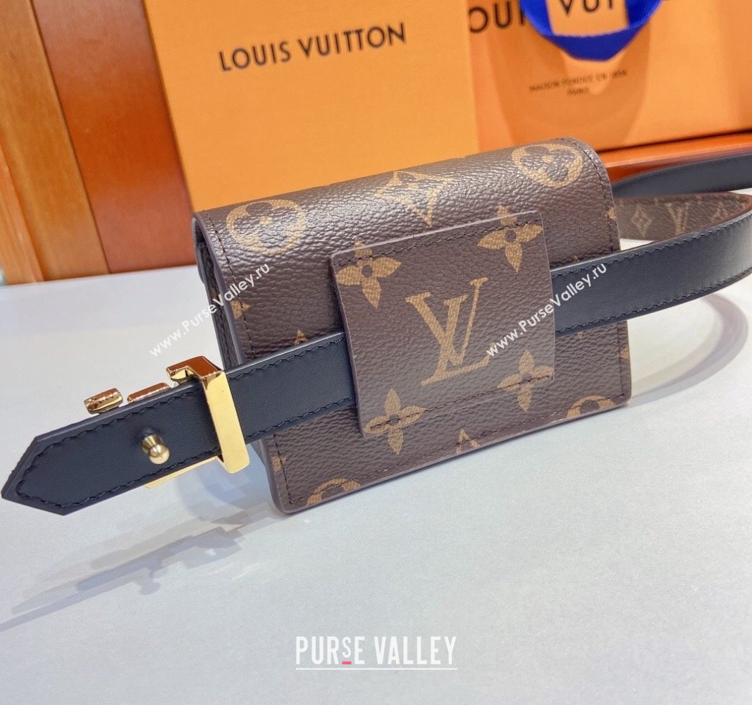 Louis Vuitton Pouch Belt Bag 2cm Monogram Canvas/Black 2024 0729 (Yangy-240729064)