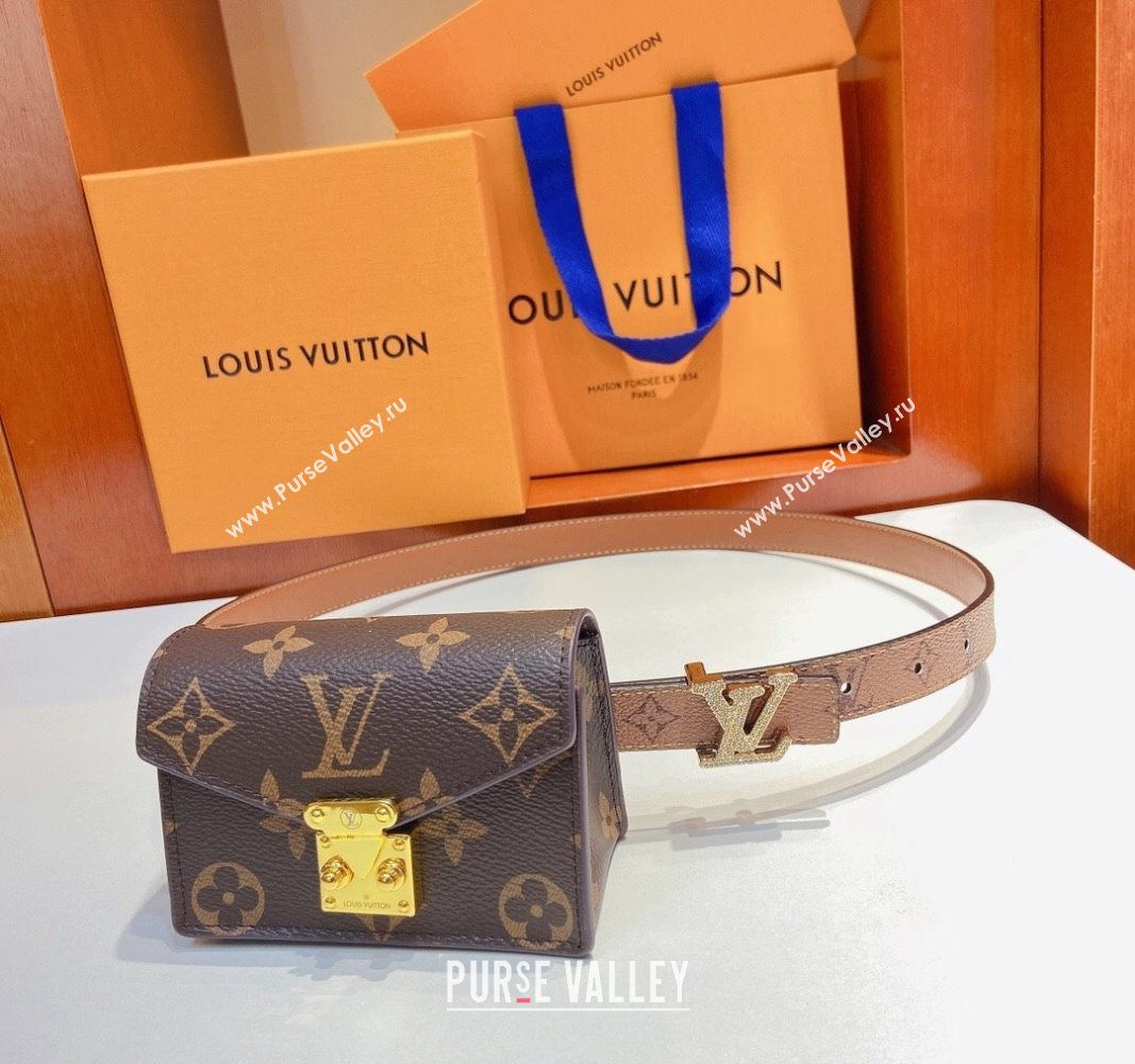 Louis Vuitton Pouch Belt Bag 2cm Monogram Reverse/Tan Brown 2024 0729 (Yangy-240729066)