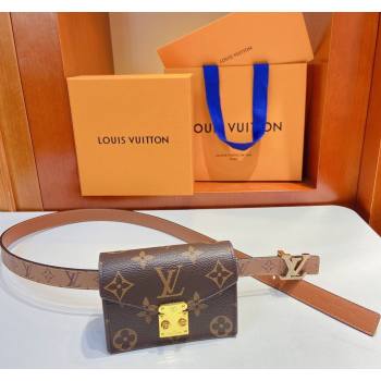 Louis Vuitton Pouch Belt Bag 2cm Monogram Reverse/Tan Brown 2024 0729 (Yangy-240729066)