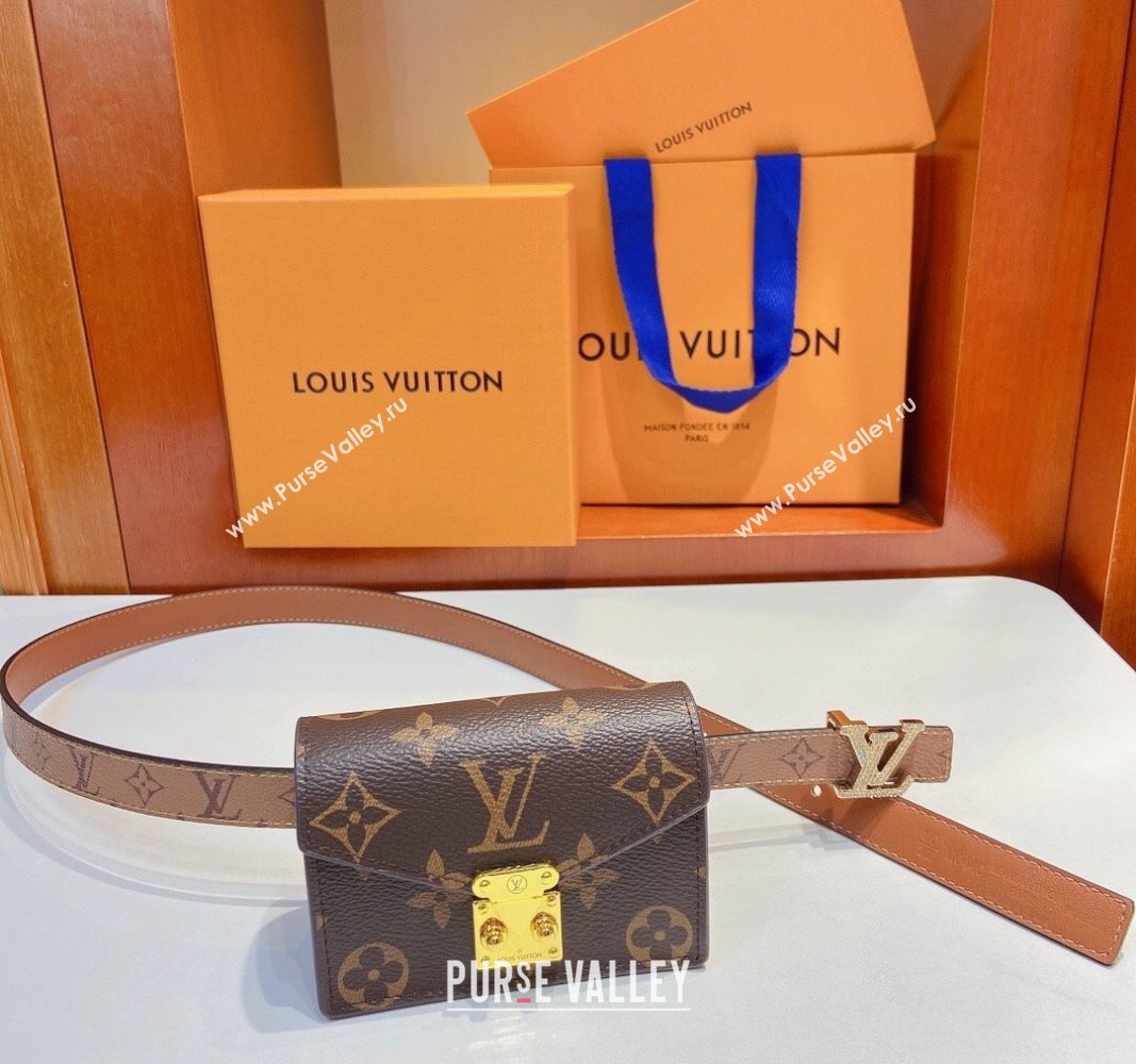 Louis Vuitton Pouch Belt Bag 2cm Monogram Reverse/Tan Brown 2024 0729 (Yangy-240729066)