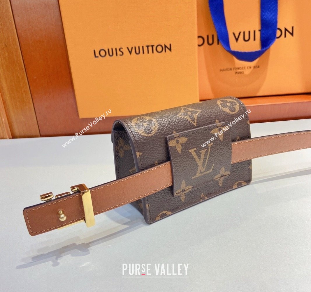 Louis Vuitton Pouch Belt Bag 2cm Monogram Reverse/Tan Brown 2024 0729 (Yangy-240729066)