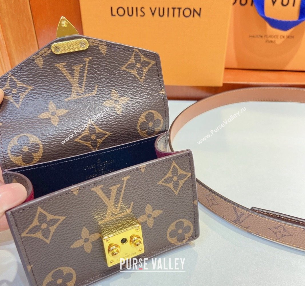 Louis Vuitton Pouch Belt Bag 2cm Monogram Reverse/Tan Brown 2024 0729 (Yangy-240729066)