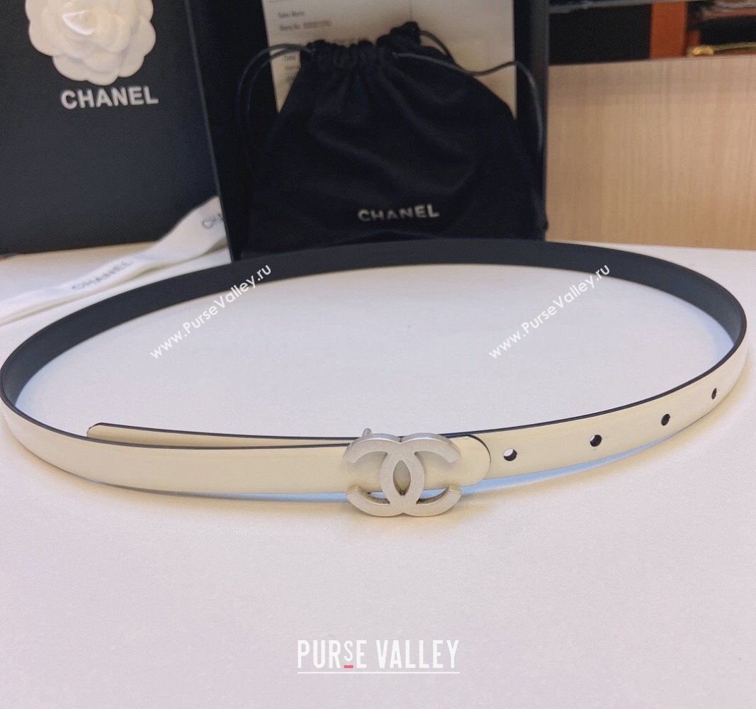 Chanel Patent Calfskin Belt 1.5cm with CC Buckle White 2024 0729 (Yangy-240729015)