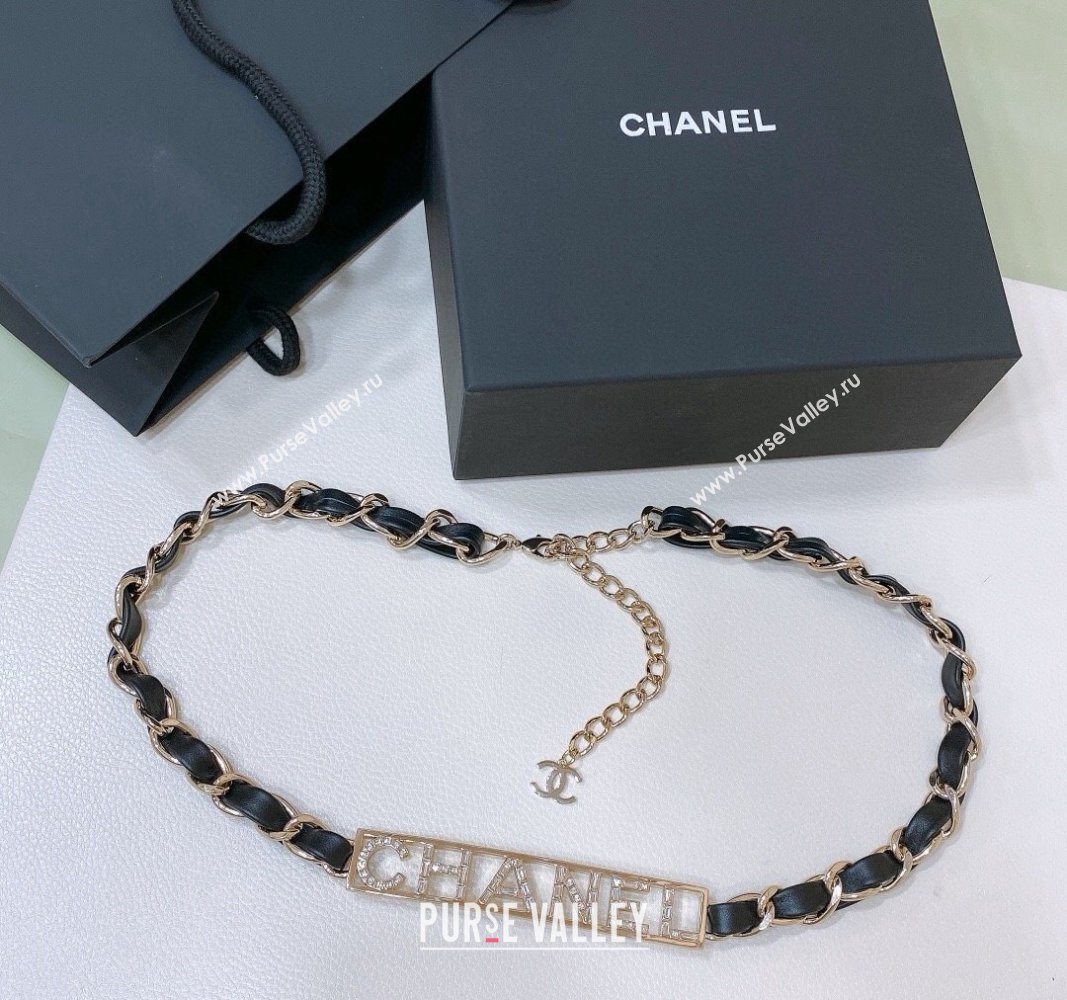 Chanel Chain and Leather Belt Black 2024 072909 (Yangy-240729029)