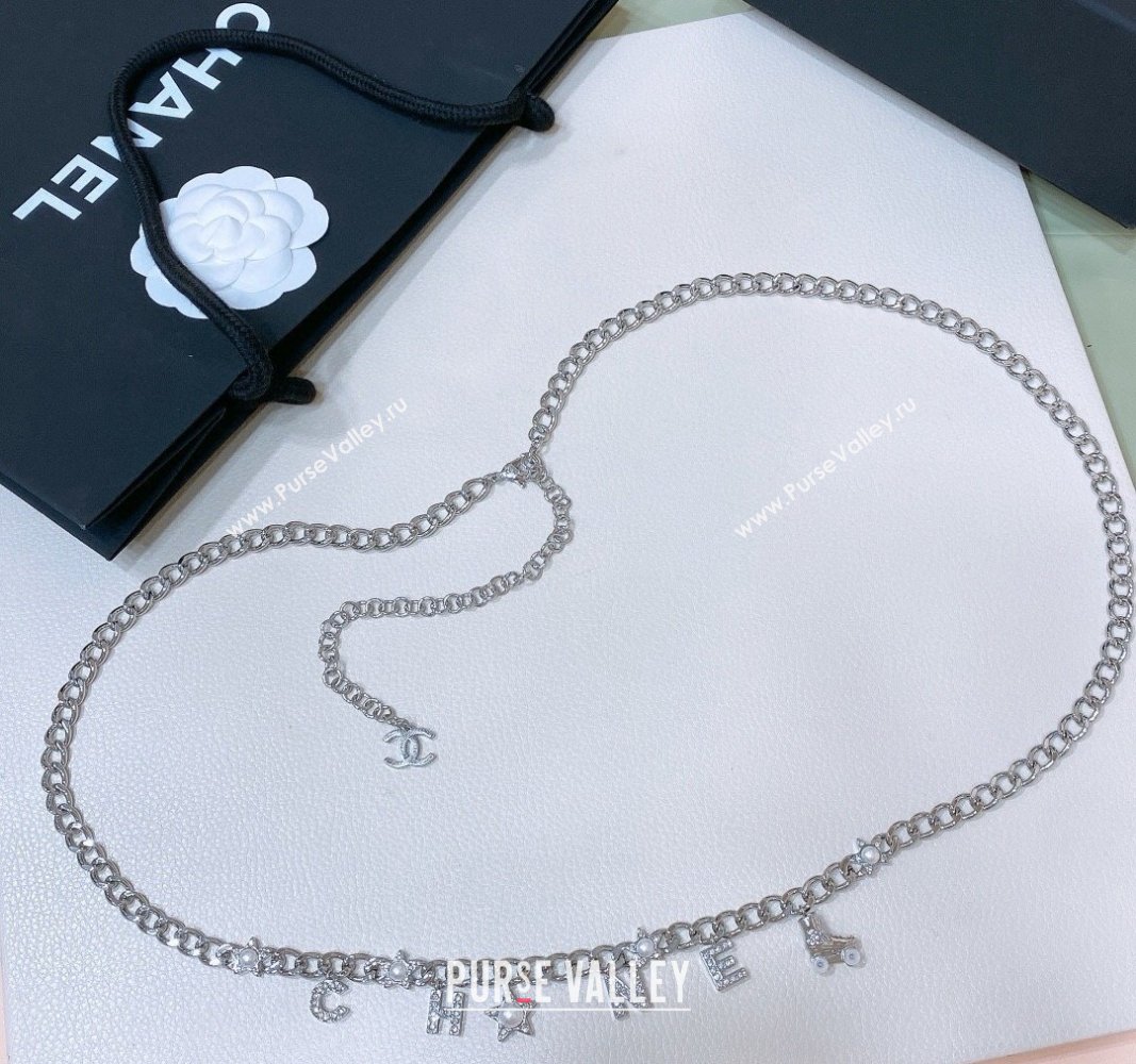 Chanel Chain Belt with Letters Silver 2024 072919 (Yangy-240729046)