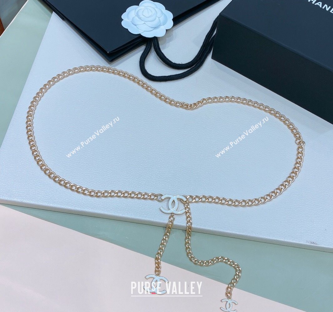 Chanel Chain Belt with CC White 2024 072922 (Yangy-240729052)