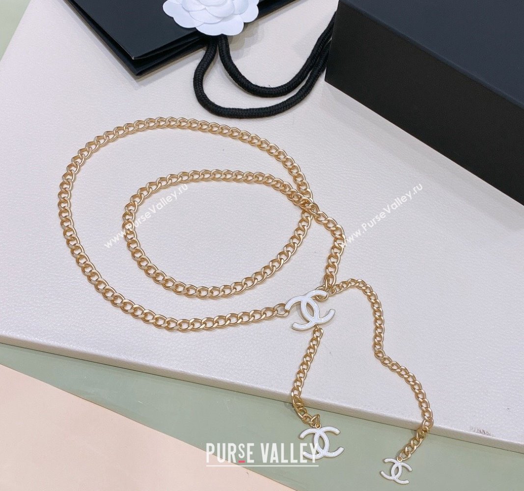 Chanel Chain Belt with CC White 2024 072922 (Yangy-240729052)