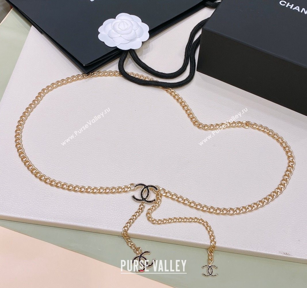 Chanel Chain Belt with CC Gold/Black 2024 072922 (Yangy-240729053)