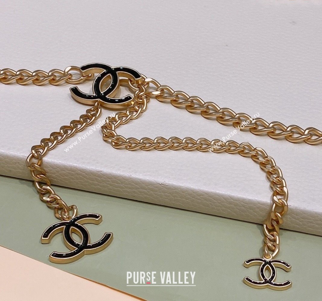 Chanel Chain Belt with CC Gold/Black 2024 072922 (Yangy-240729053)