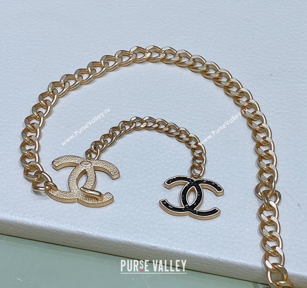 Chanel Chain Belt with CC Gold/Black 2024 072922 (Yangy-240729053)