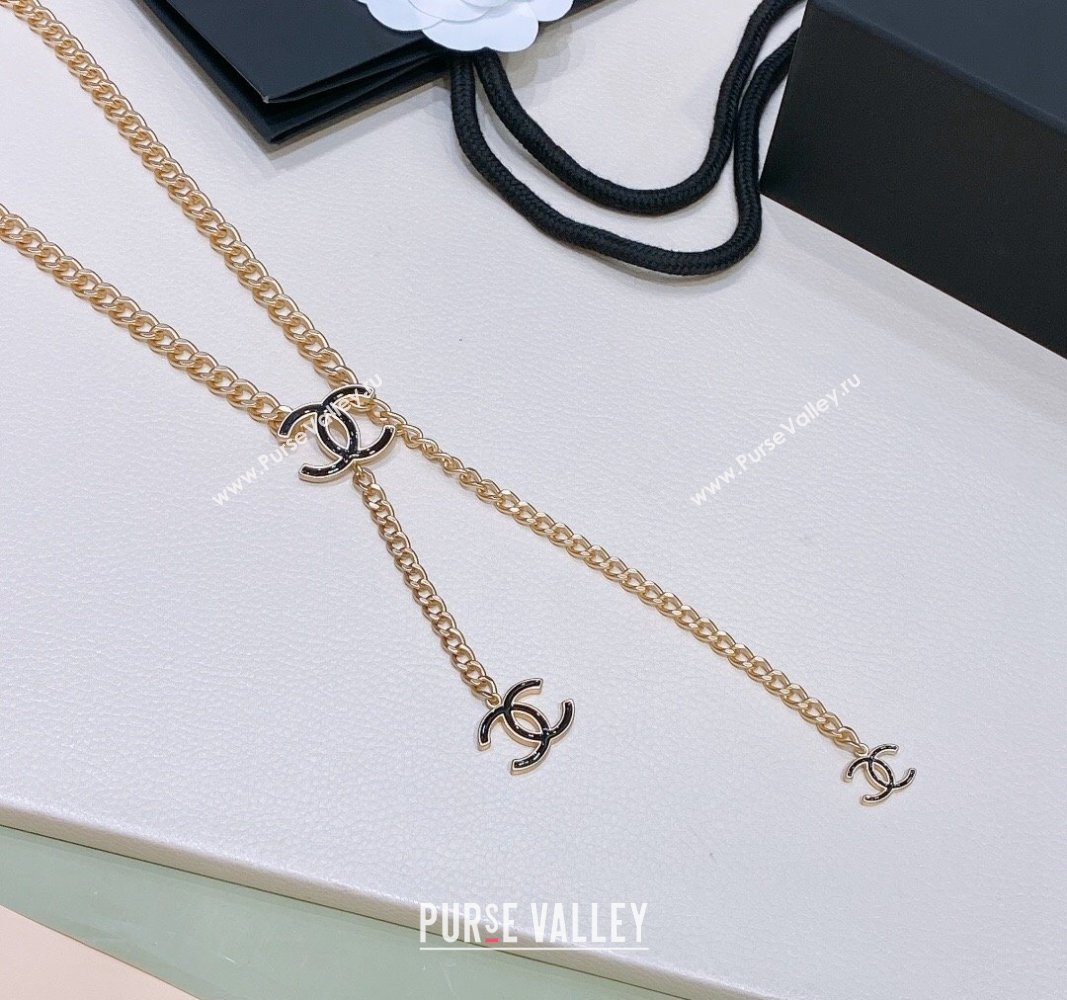 Chanel Chain Belt with CC Gold/Black 2024 072922 (Yangy-240729053)