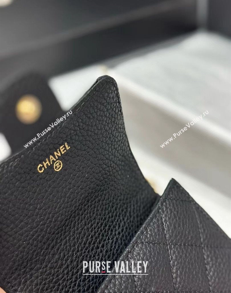 Chanel Grained Calfskin Phone Holder with Chain Black 2024 0820 (99-240820054)