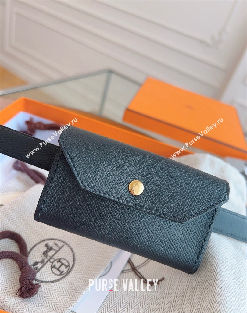 Hermes Kelly Pocket 18 Pouch belt Black 2024 0820 (99-240820065)