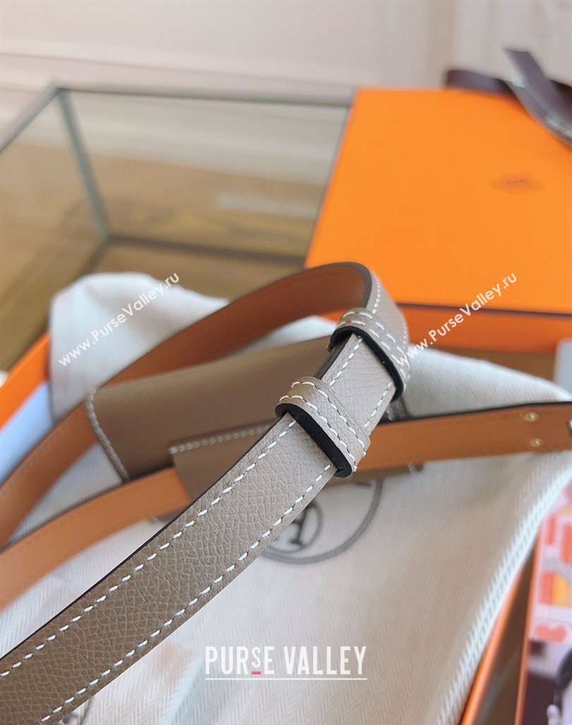 Hermes Kelly Pocket 18 Pouch belt Grey 2024 0820 (99-240820067)