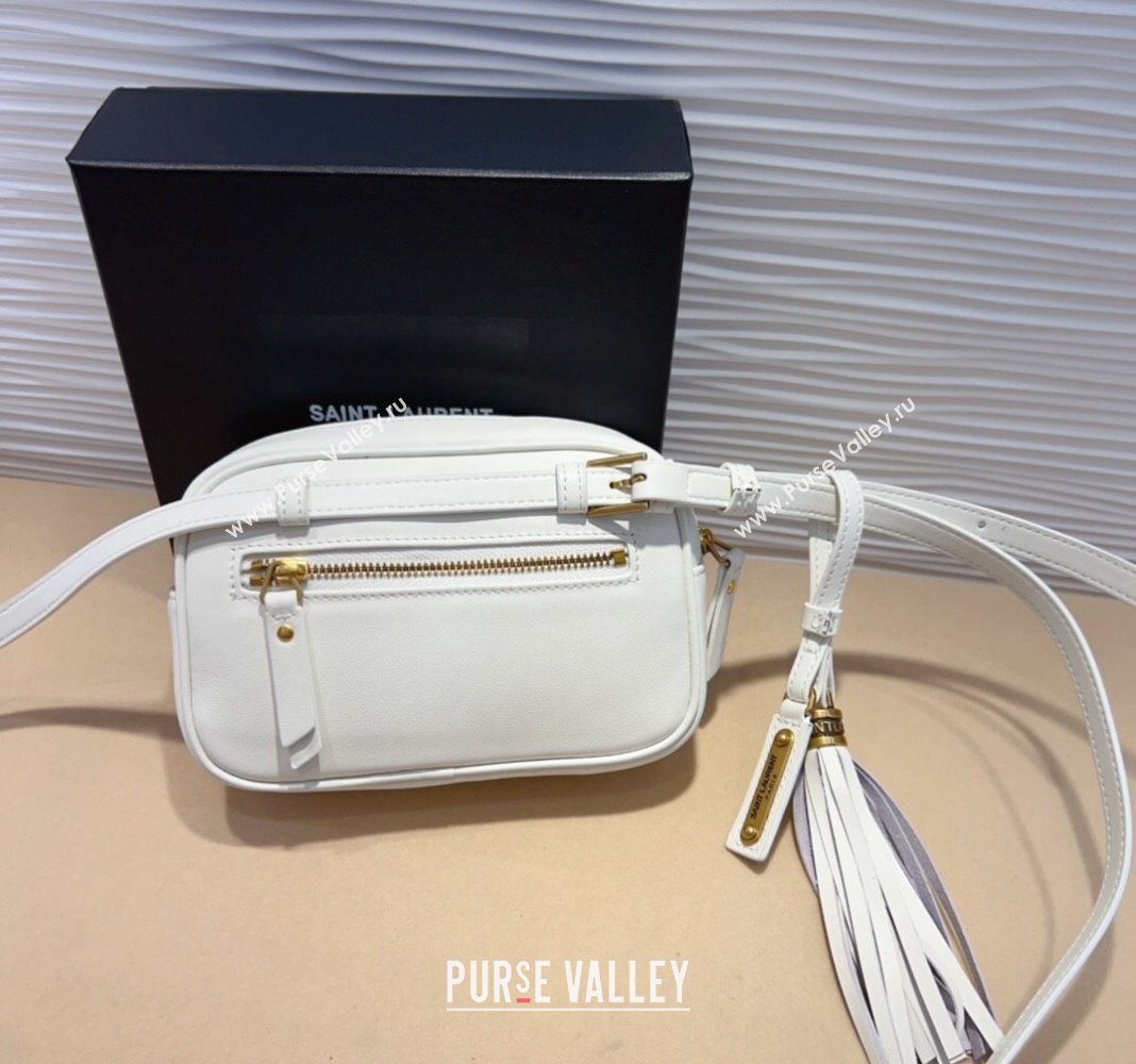 Saint Laurent Leather Lou Belt Bag/Pouch Belt White 2024 YSL082001 (99-240820040)