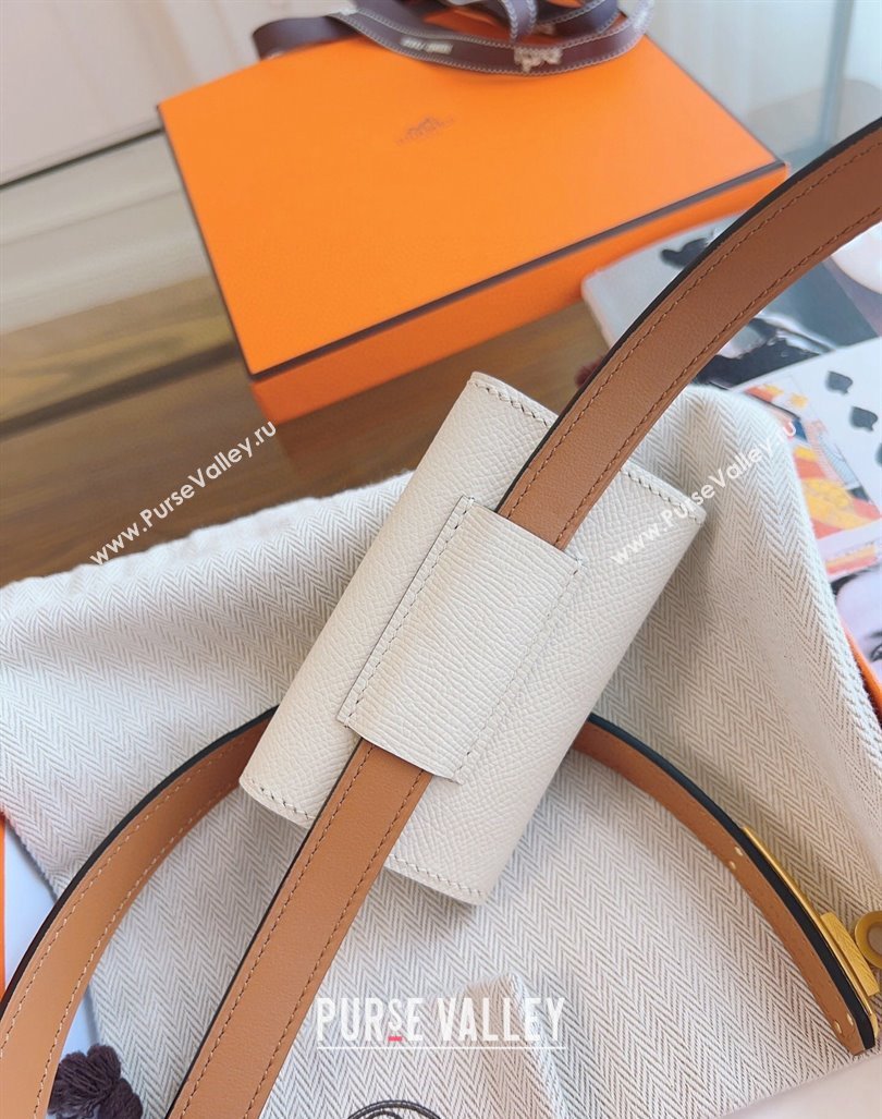 Hermes Kelly Pocket 18 Pouch belt White2 2024 0820 (99-240820068)