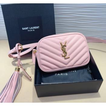 Saint Laurent Leather Lou Belt Bag/Pouch Belt Pink 2024 YSL082001 (99-240820041)