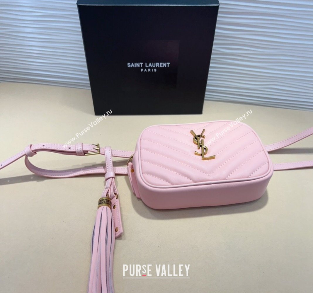 Saint Laurent Leather Lou Belt Bag/Pouch Belt Pink 2024 YSL082001 (99-240820041)