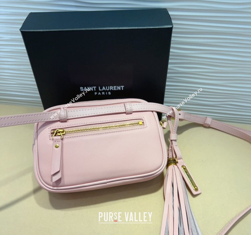 Saint Laurent Leather Lou Belt Bag/Pouch Belt Pink 2024 YSL082001 (99-240820041)