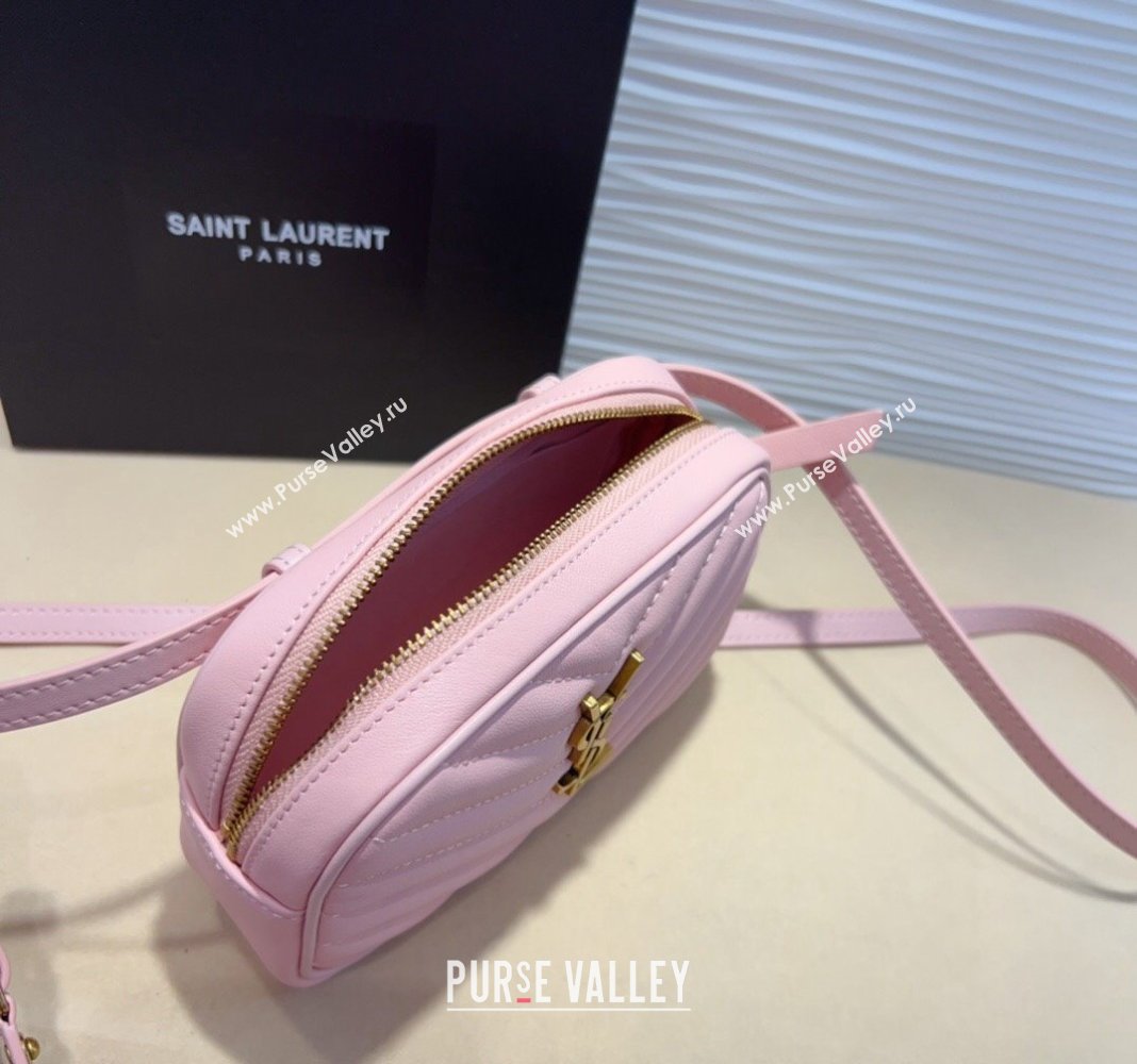 Saint Laurent Leather Lou Belt Bag/Pouch Belt Pink 2024 YSL082001 (99-240820041)