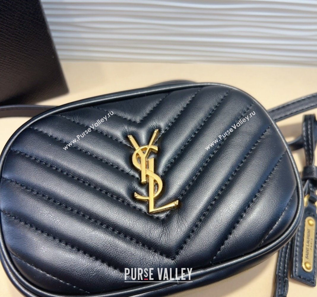 Saint Laurent Leather Lou Belt Bag/Pouch Belt Black/Gold 2024 YSL082001 (99-240820042)