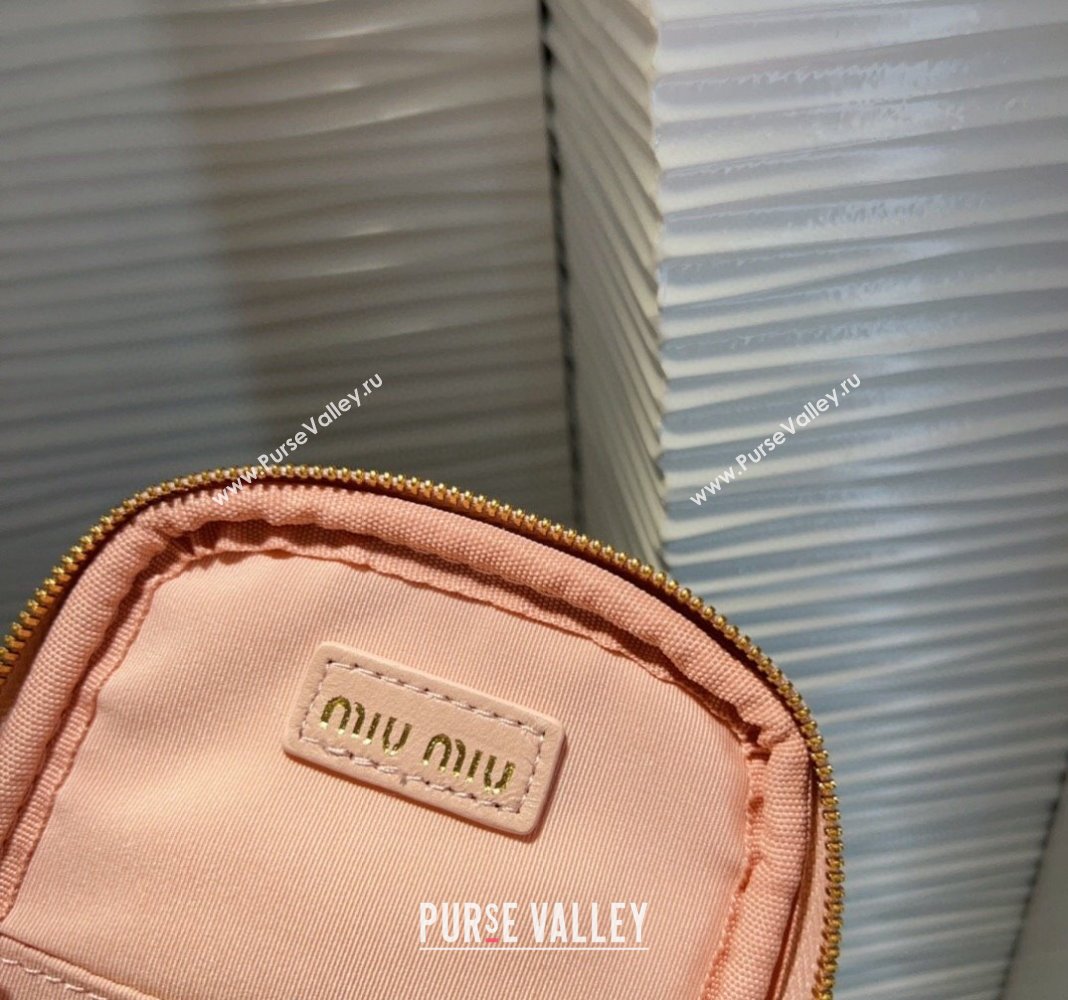 Miu Miu Matelasse Leather Phone Holder with Strap Pink 2024 0820 (99-240820063)