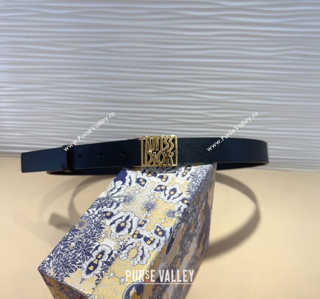 Dior Miss Dior Belt 2.5cm in Calfskin Leather Black/Gold 2024 DR091303 (99-240913106)