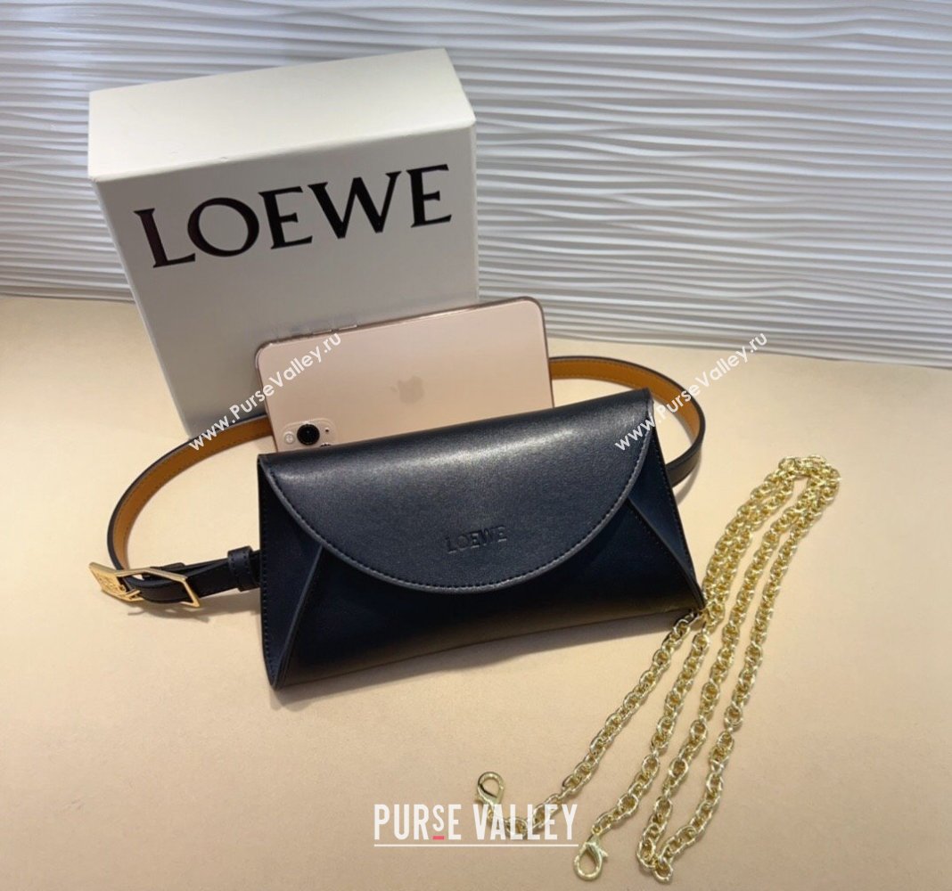 Loewe Smooth Calfskin Belt with Pouch Black 2024 LW102201 (99-241022156)