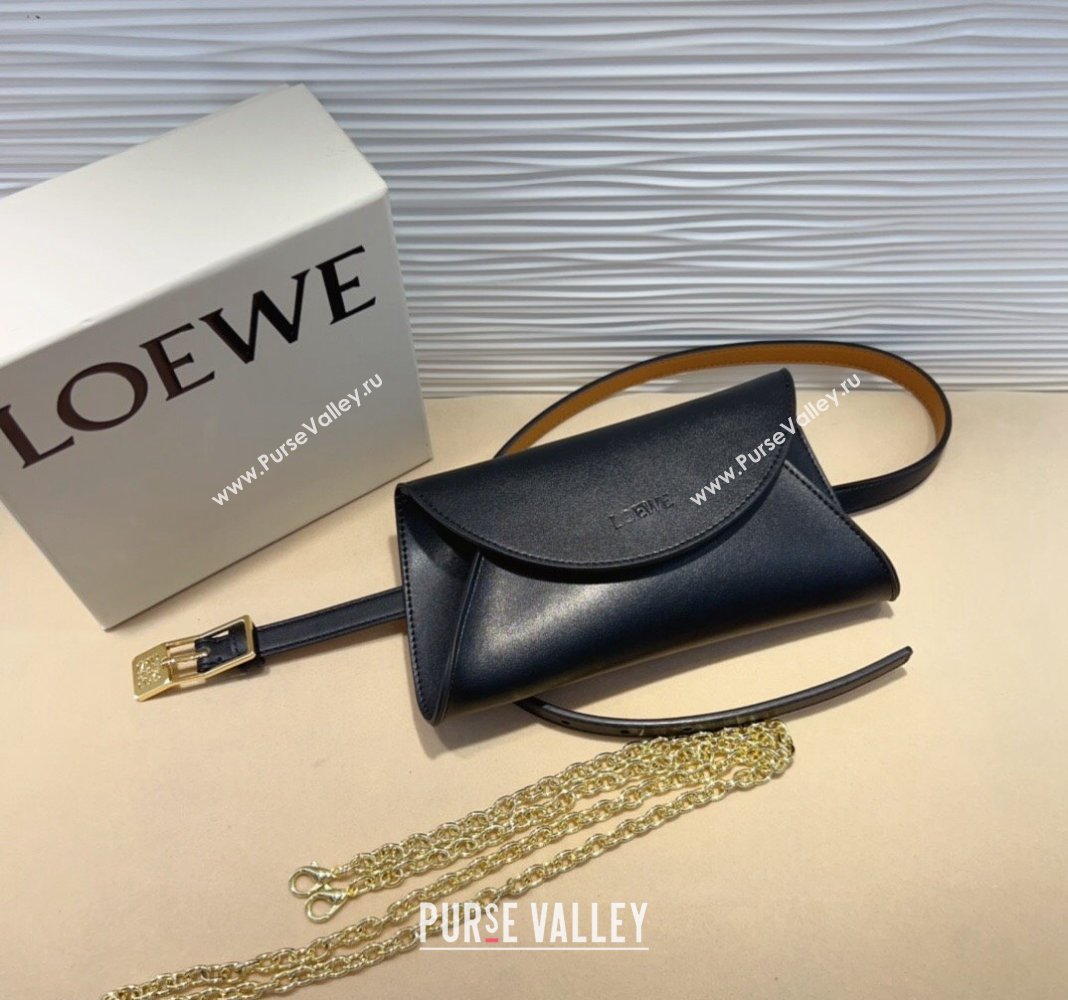 Loewe Smooth Calfskin Belt with Pouch Black 2024 LW102201 (99-241022156)