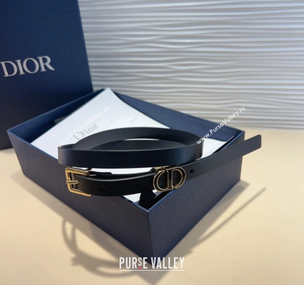 Dior Calfskin Belt 1.5cm with Enamel CD Buckle Black 2024 (99-241022007)