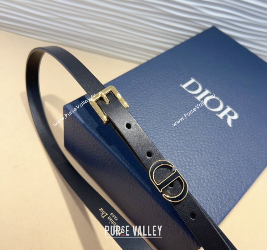 Dior Calfskin Belt 1.5cm with Enamel CD Buckle Black 2024 (99-241022007)