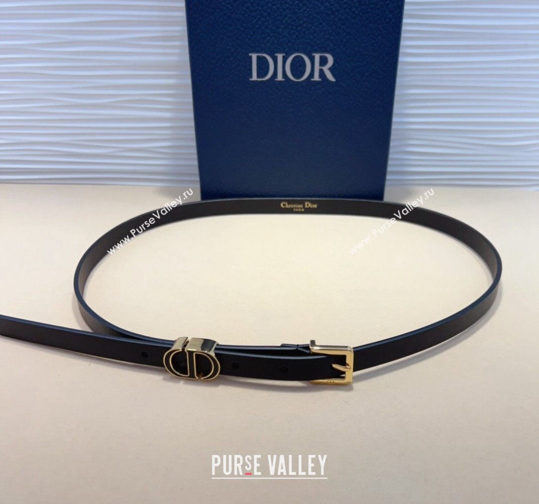 Dior Calfskin Belt 1.5cm with Enamel CD Buckle Black 2024 (99-241022007)